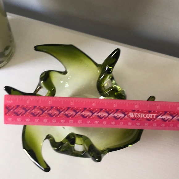 Art Glass Green Ashtray/Candy Dish/Decor Piece - Picture 7 of 8